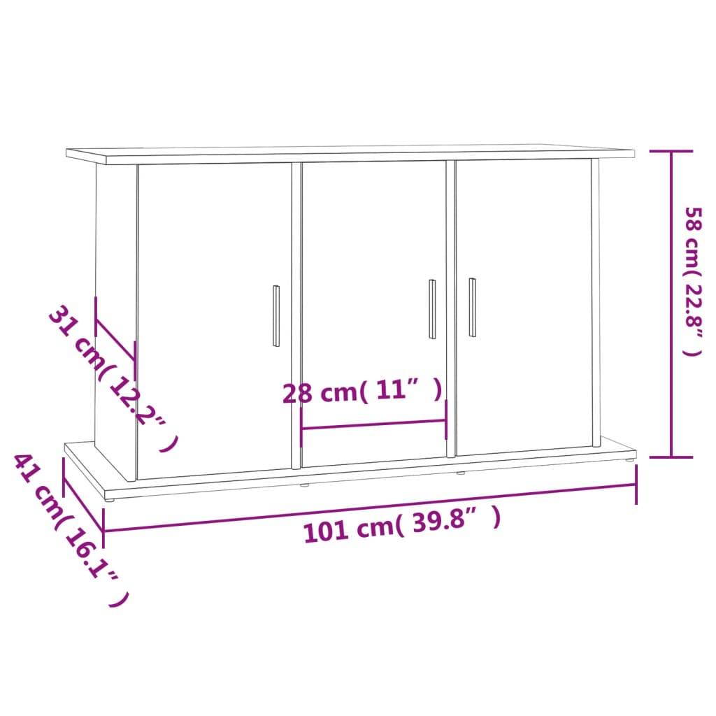 Meuble Aquarium Bois Ingénierie avec Rangement 6 Portes pour Salon 101x41x58 cm Blanc - ComfortXL Outdoor Living - Image 5