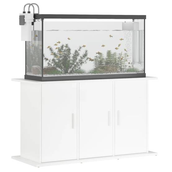 Meuble Aquarium Bois Ingénierie avec Rangement 6 Portes pour Salon 101x41x58 cm Blanc - ComfortXL Outdoor Living - Image 4