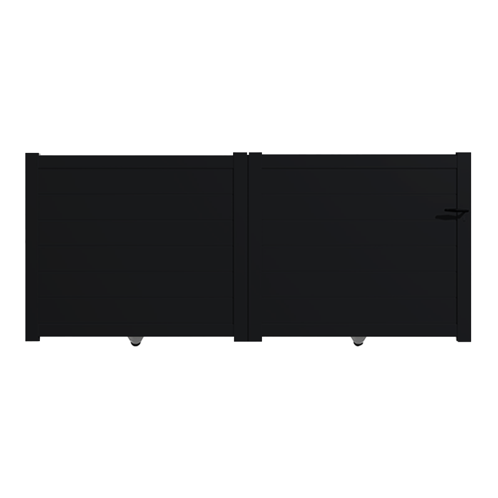 Portail Packit - Portail alu coulissant plein en kit dim. L.3000 (entre piliers) X H.1700 mm  Noir (RAL 9005)