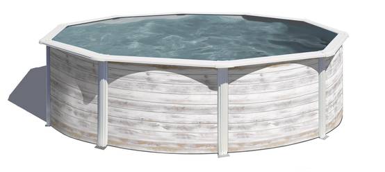 Gre Pools - Piscine ronde acier Ø3,20m x H: 1,22m - Imitation bois Nordique Gre Pools - Image 1