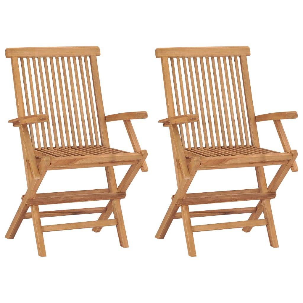 Chaises de jardin teck blanc crème 55 x 60 x 89 cm - PANGIVO - Image 3