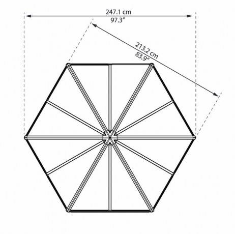 Canopia - Serre de jardin hexagonale en polycarbonate Oasis 3,8 m² - Imagen 5