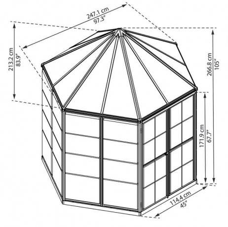 Canopia - Serre de jardin hexagonale en polycarbonate Oasis 3,8 m² - Image 4