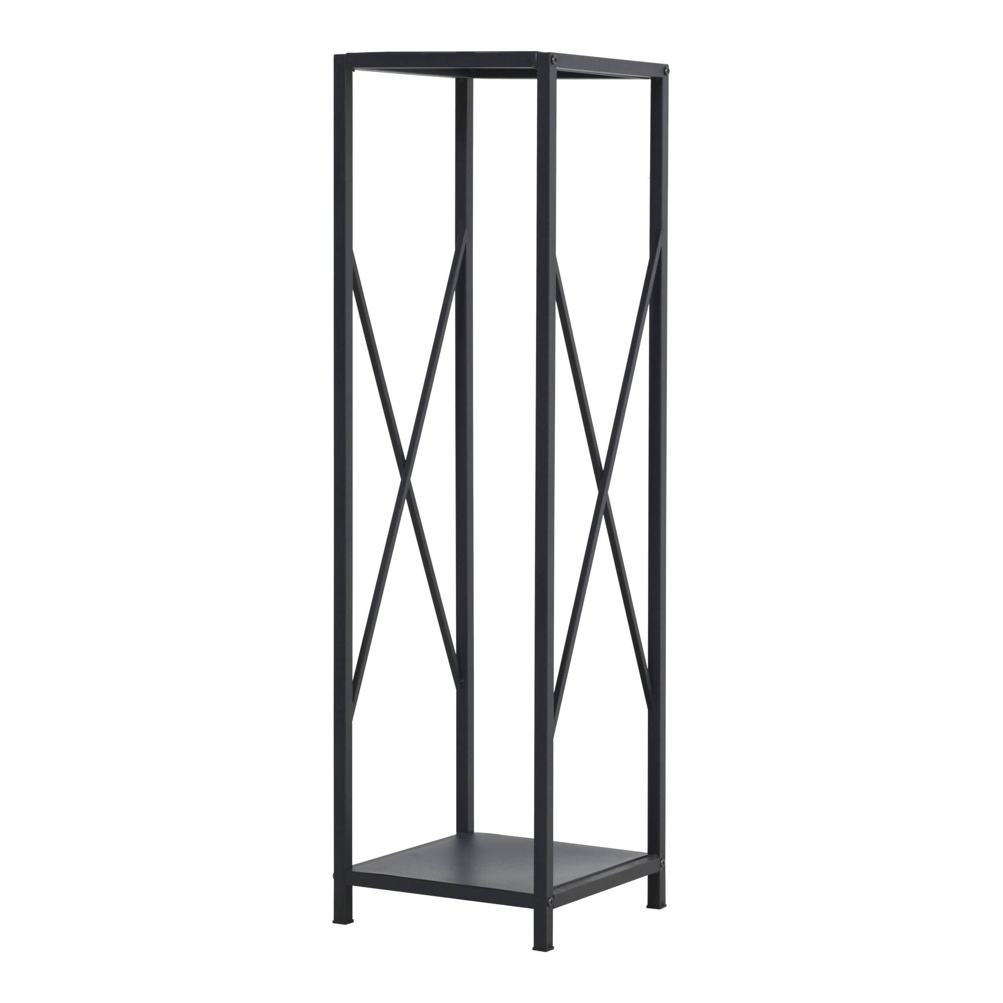 Helloshop26 - Range-bûches pour usage intérieur extérieur porte-bûches design support rangement bois de chauffage en acier 35 x 35 x 120 cm noir - Imagen 1