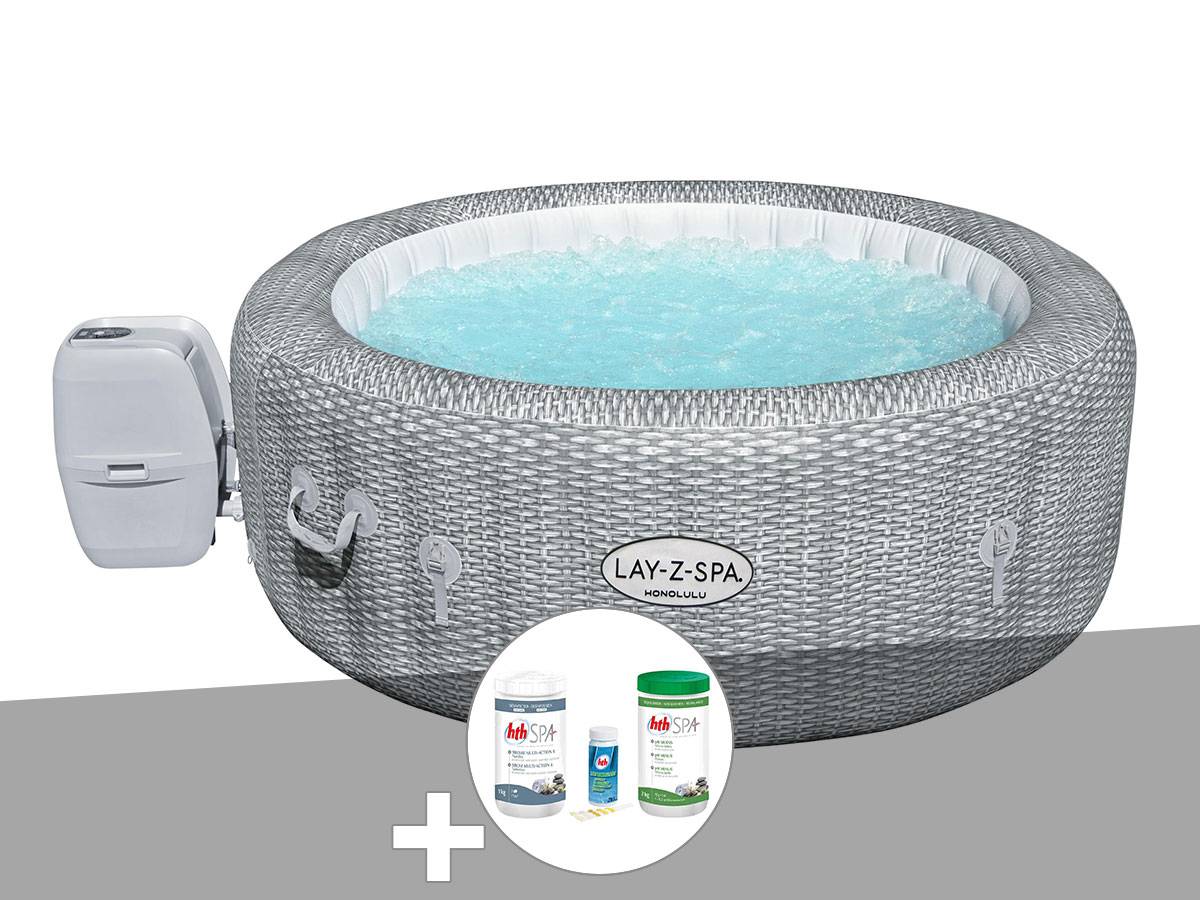Bestway - Kit spa gonflable Bestway Lay-Z-Spa Honolulu rond Airjet 4/6 places + Kit traitement brome