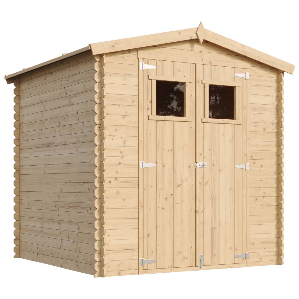 Timbela - Abri de jardin en bois I216xL206xH218 cm/ 3.53 m² - Stockage extérieur - Petit abri à outils, Local à vélos - 19 mm d’épaisseur - Timbela M343 - Image 2