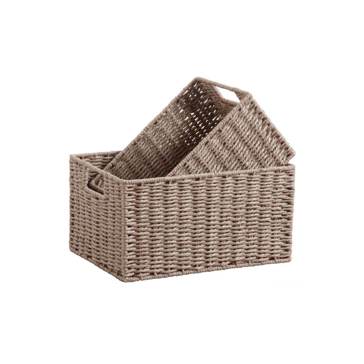 Aubry Gaspard - Corbeilles de rangement en papier cordé taupe - Imagen 1