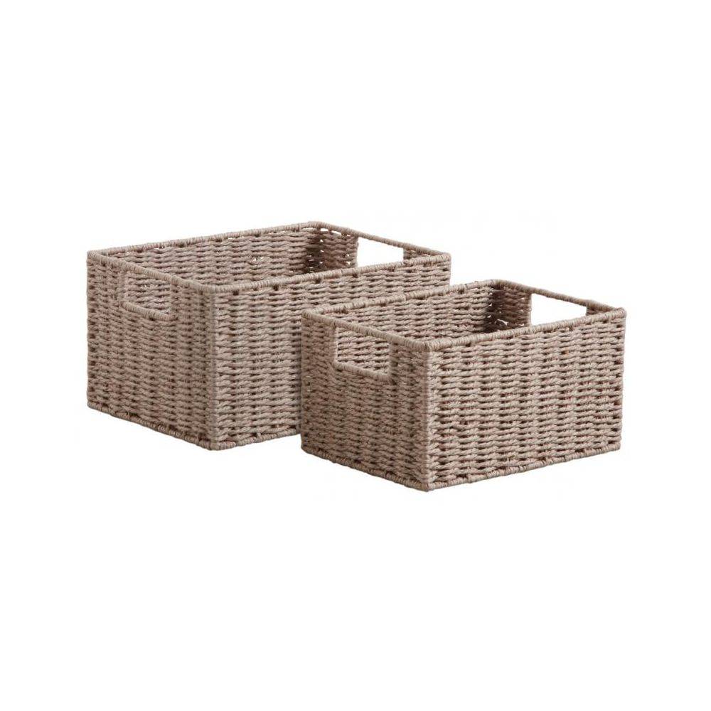 Aubry Gaspard - Corbeilles de rangement en papier cordé taupe - Imagen 3