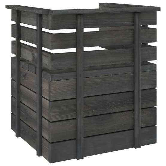 Helloshop26 - Salon de jardin palette meuble d'extérieur ensemble de mobilier 5 pièces bois de pin massif gris foncé - Imagen 5