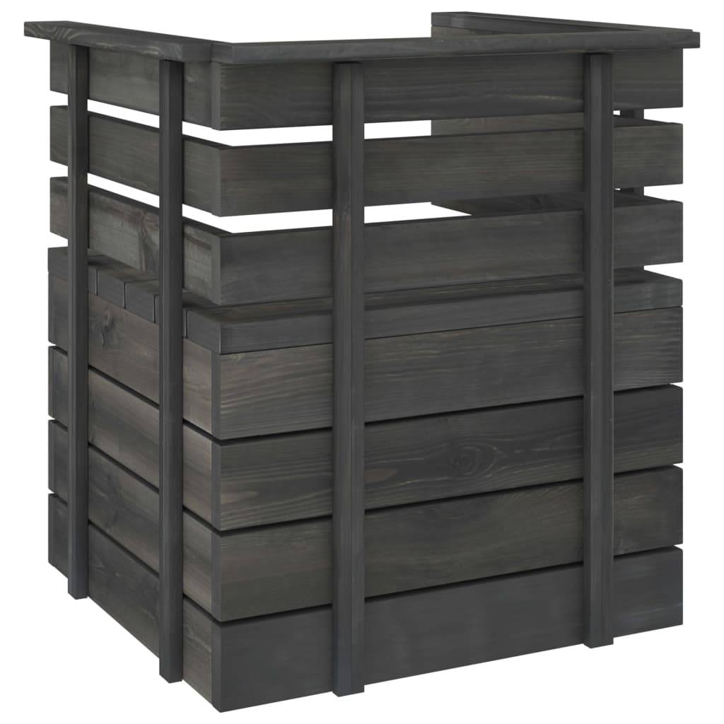 Helloshop26 - Salon de jardin palette meuble d'extérieur ensemble de mobilier 5 pièces bois de pin massif gris foncé - Imagen 5