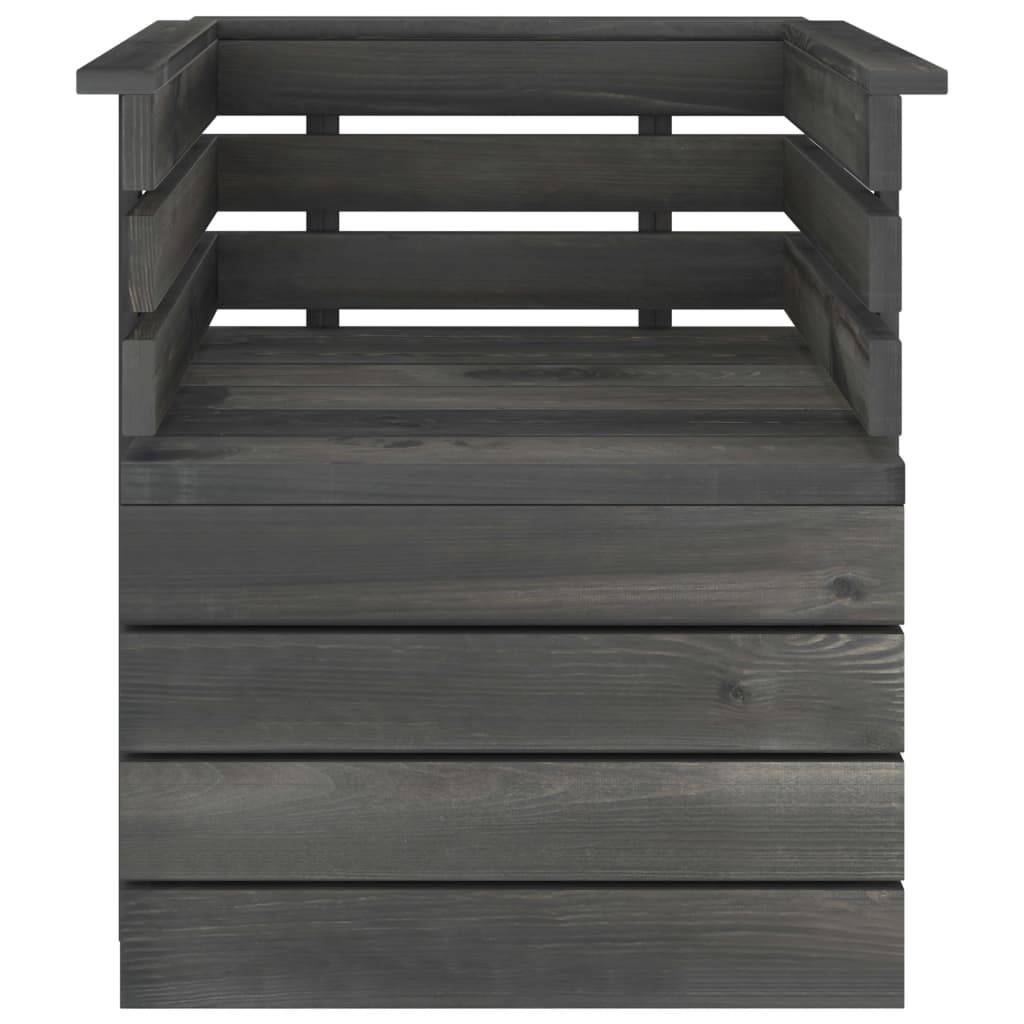 Helloshop26 - Salon de jardin palette meuble d'extérieur ensemble de mobilier 5 pièces bois de pin massif gris foncé - Imagen 4