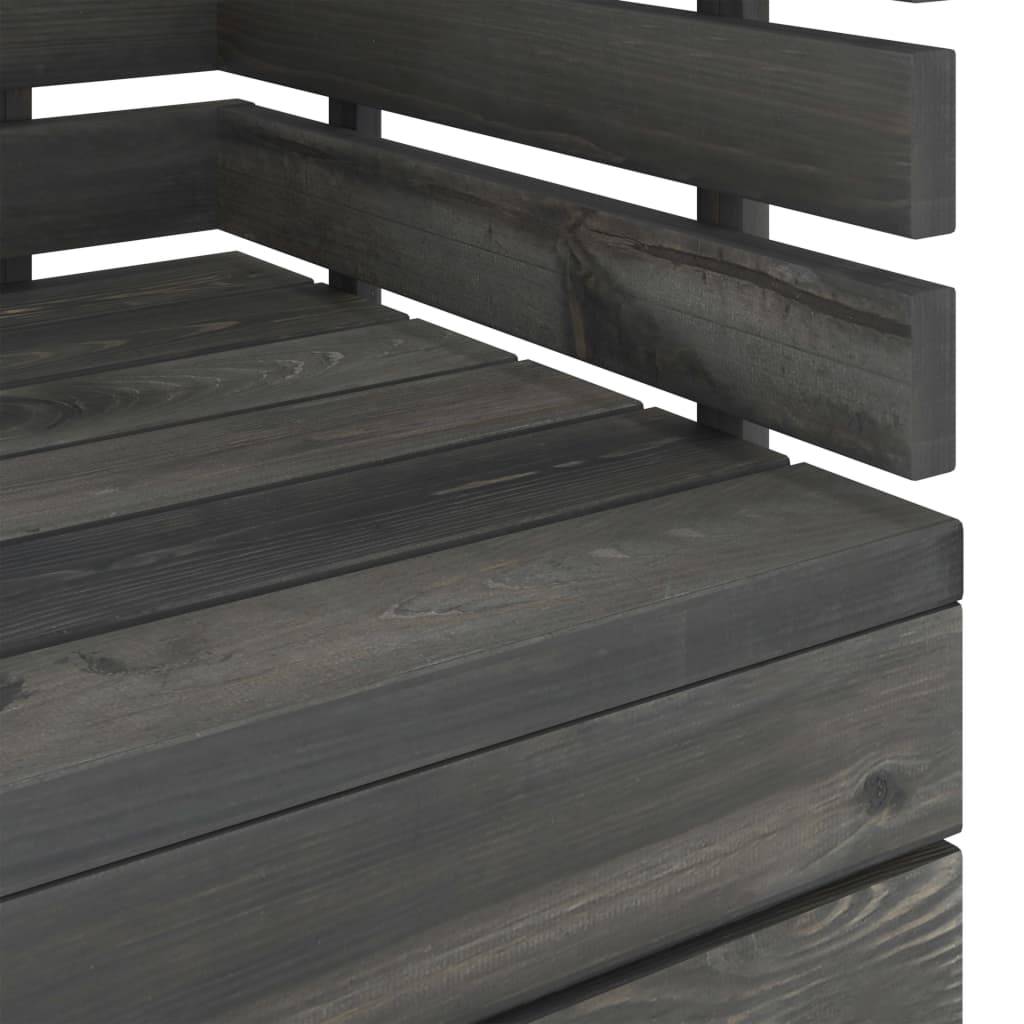 Helloshop26 - Salon de jardin palette meuble d'extérieur ensemble de mobilier 5 pièces bois de pin massif gris foncé - Imagen 6
