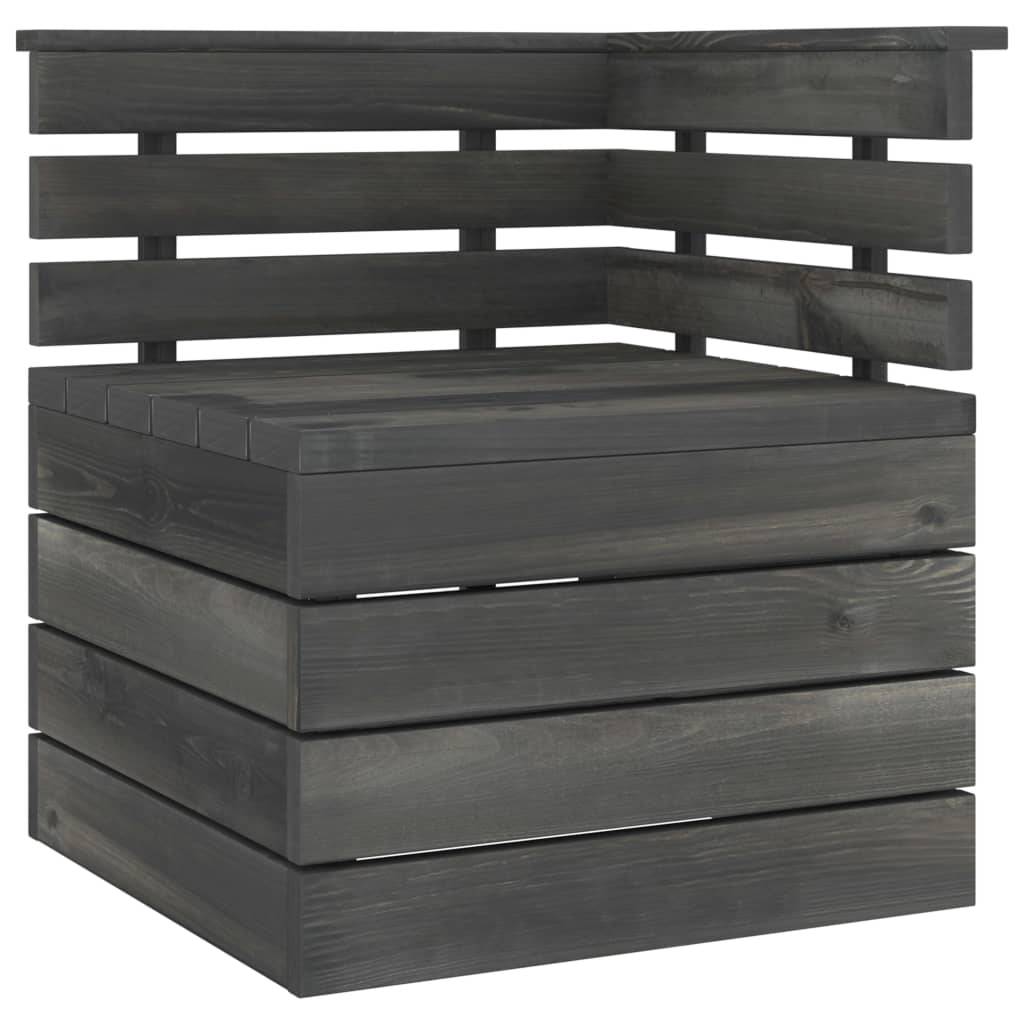 Helloshop26 - Salon de jardin palette meuble d'extérieur ensemble de mobilier 5 pièces bois de pin massif gris foncé - Imagen 7