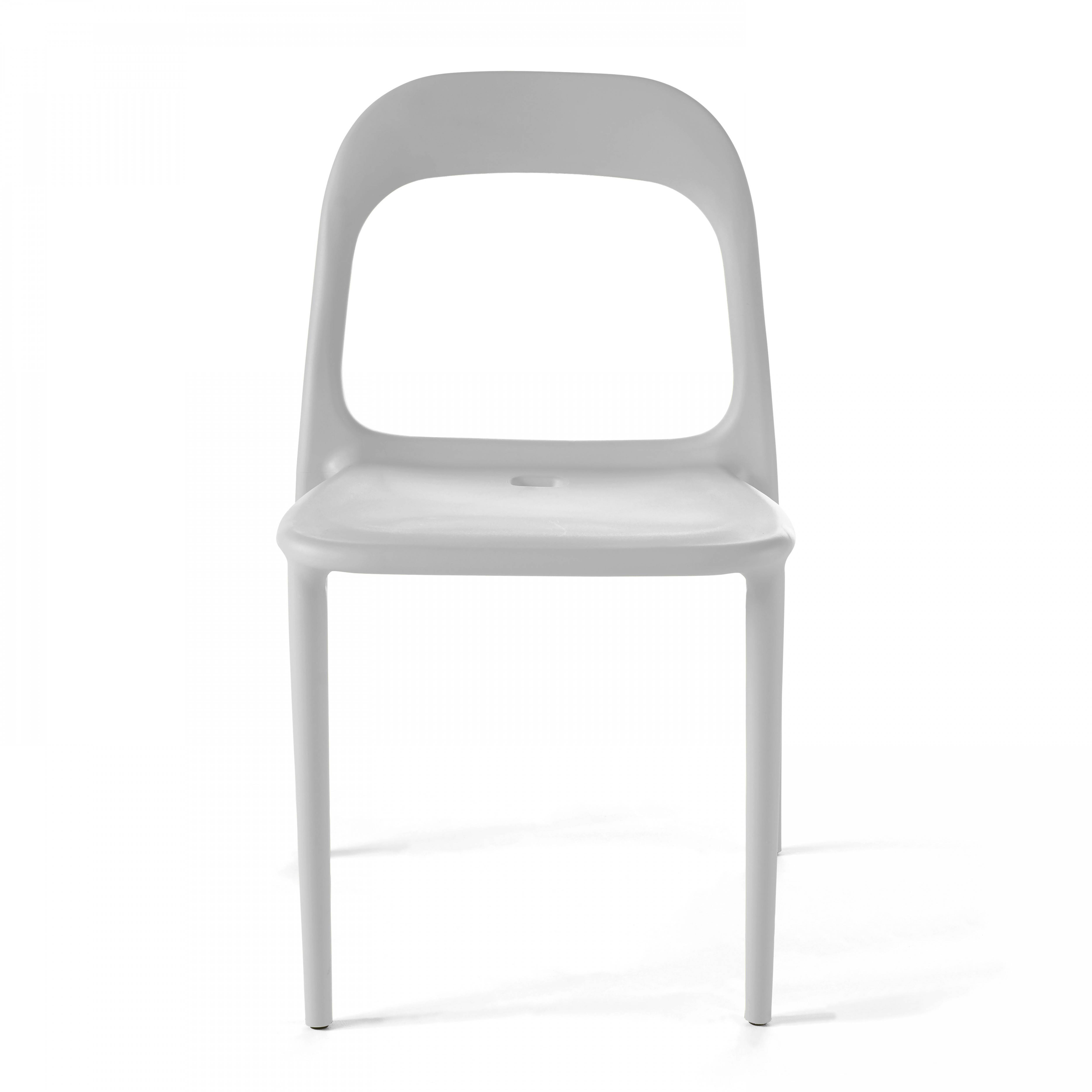 Oviala - Lot de 4 chaises en plastique blanc Milan - Oviala - Imagen 5