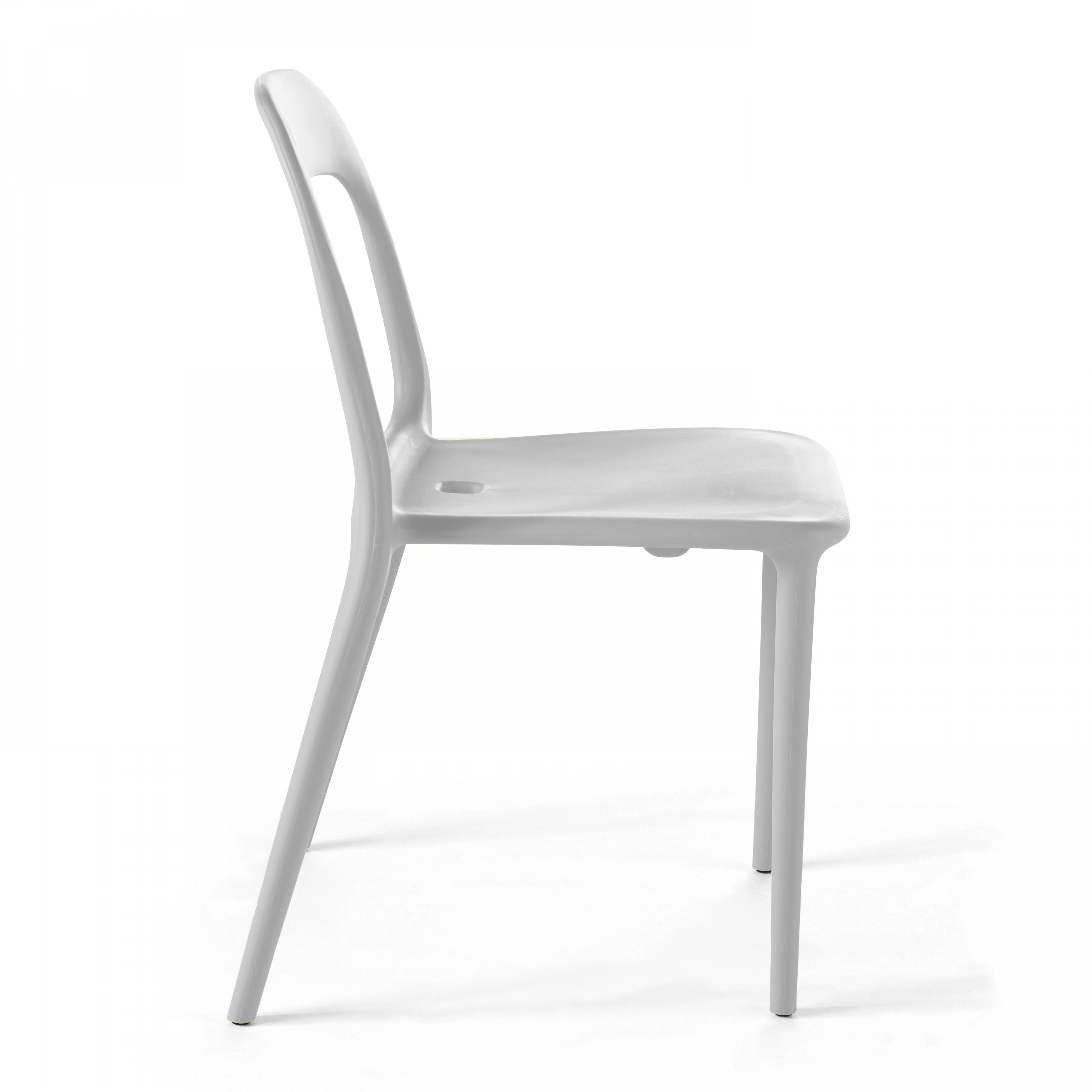 Oviala - Lot de 4 chaises en plastique blanc Milan - Oviala - Imagen 4