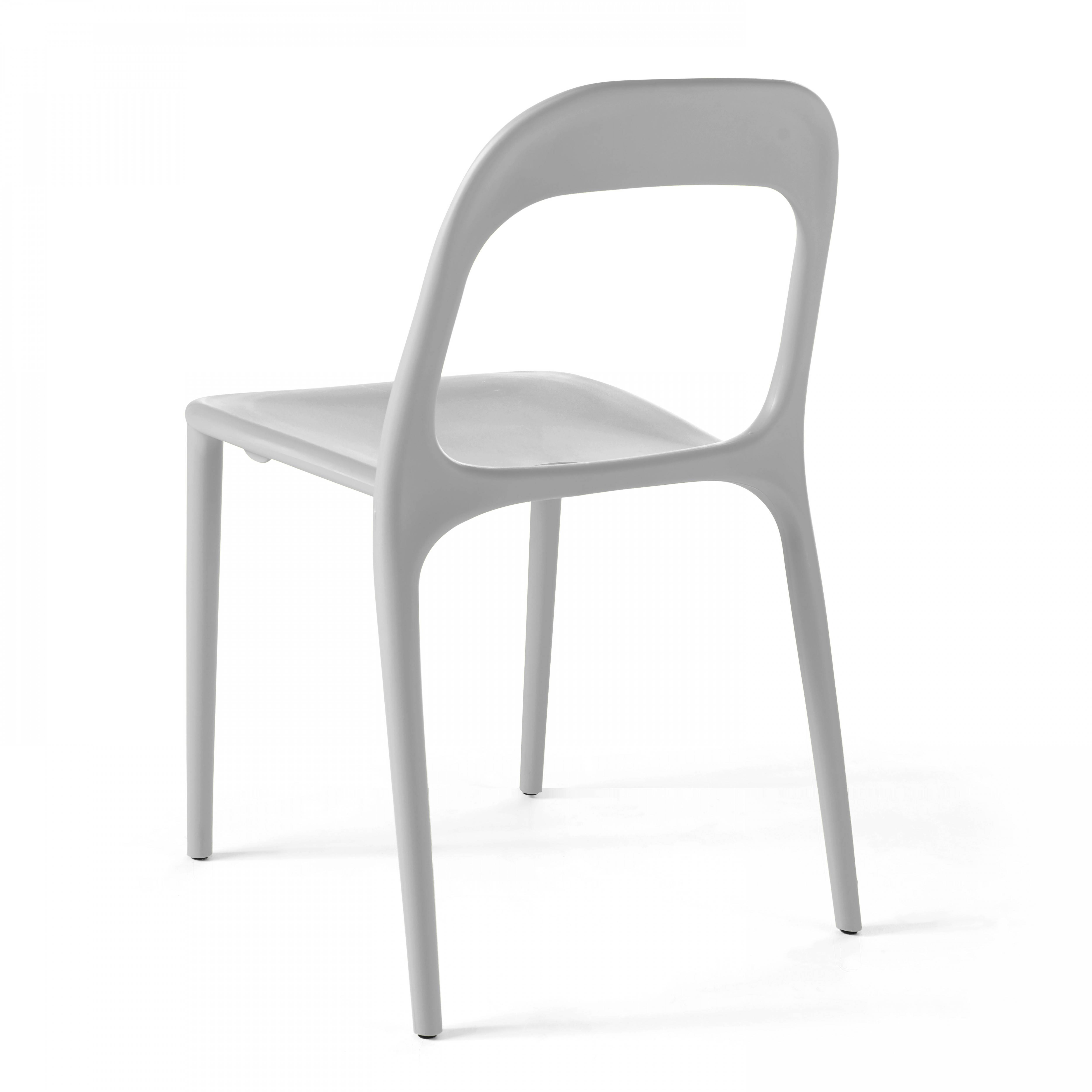 Oviala - Lot de 4 chaises en plastique blanc Milan - Oviala - Imagen 3