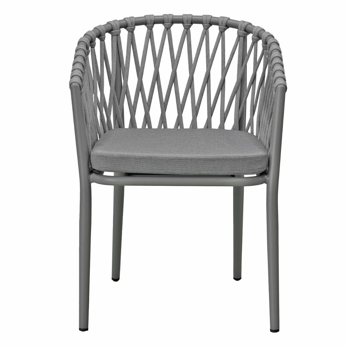 Fauteuil en aluminium et corde gris clair, Lula - Gecko Jardin - Image 3