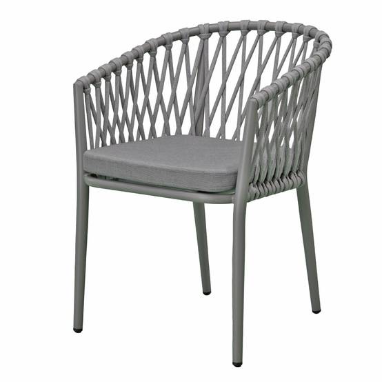 Fauteuil en aluminium et corde gris clair, Lula - Gecko Jardin - Image 2