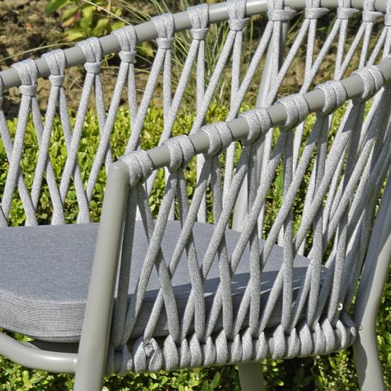 Fauteuil en aluminium et corde gris clair, Lula - Gecko Jardin - Image 6