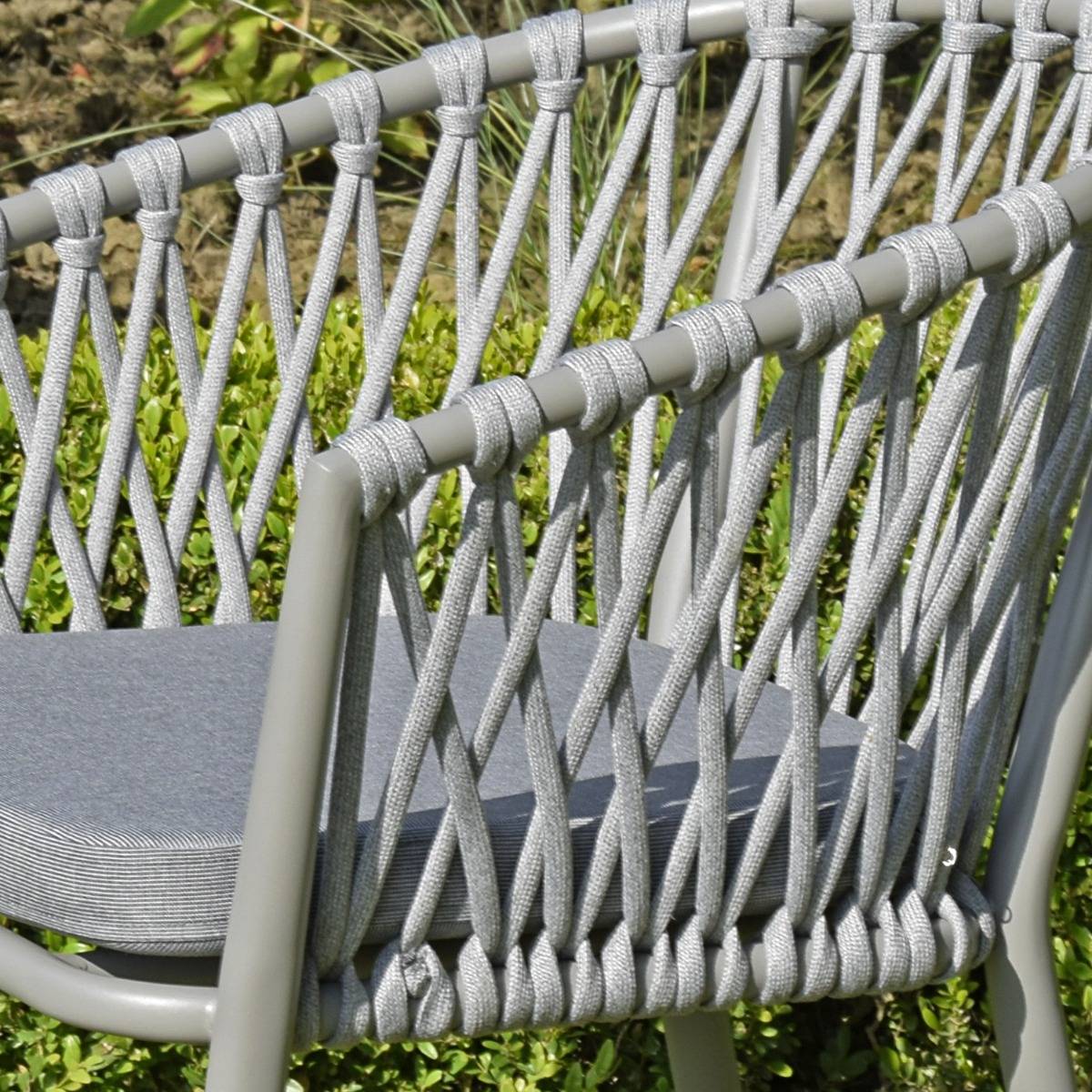 Fauteuil en aluminium et corde gris clair, Lula - Gecko Jardin - Image 6