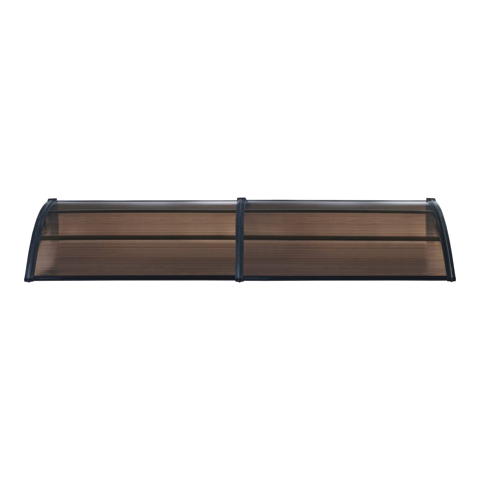 Helloshop26 - Auvent de porte d'entrée design marquise d'accueil résistante aux intempéries 200 x 100 cm noir marron - Imagen 3