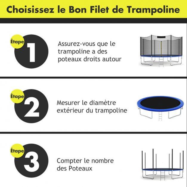 Helloshop26 - Filet de remplacement pour trampolines diamètre 305 avec 6 barres filet de sécurité pour trampolines - Imagen 4
