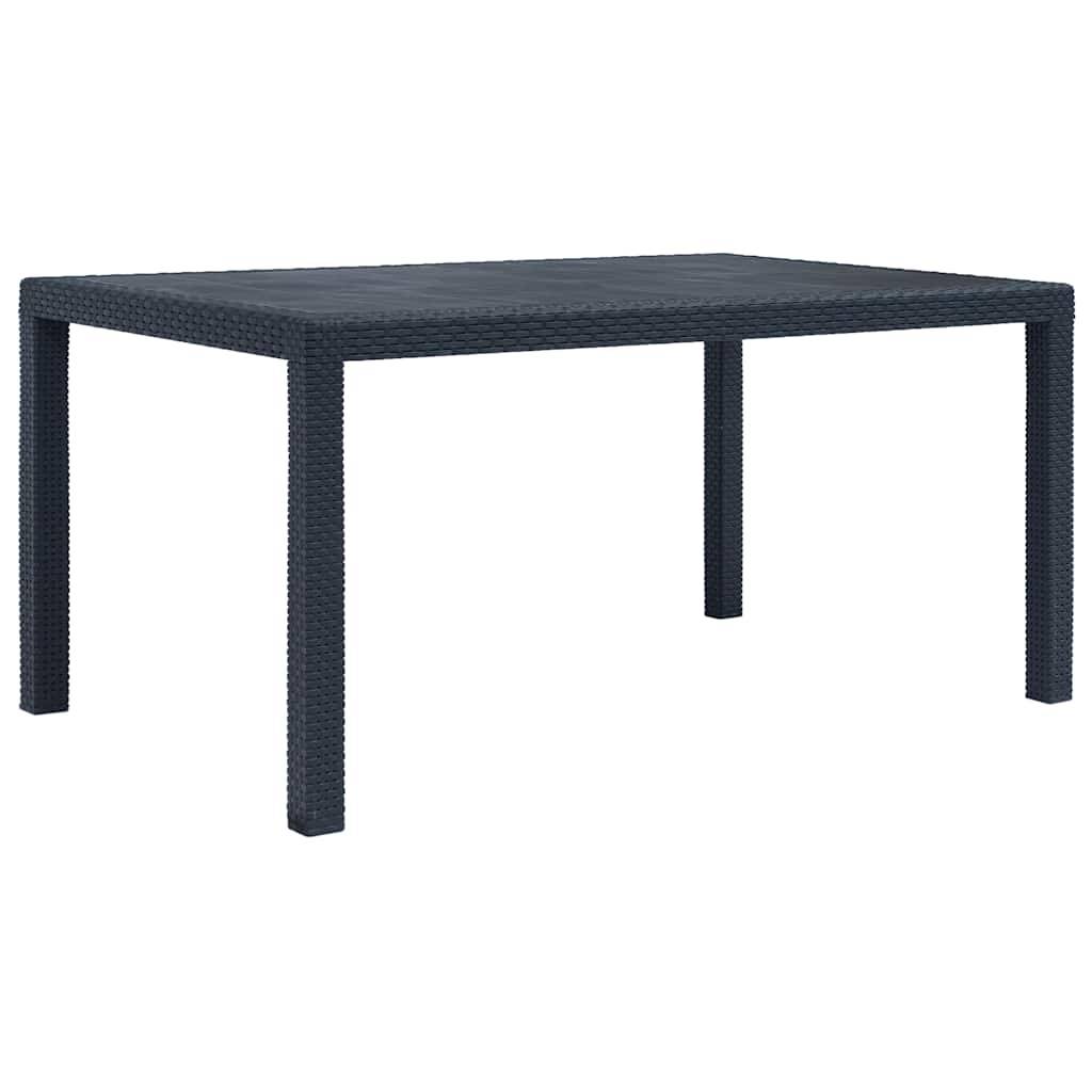 Table de jardin Plastique Anthracite 150 x 90 x 72 cm - PANGIVO