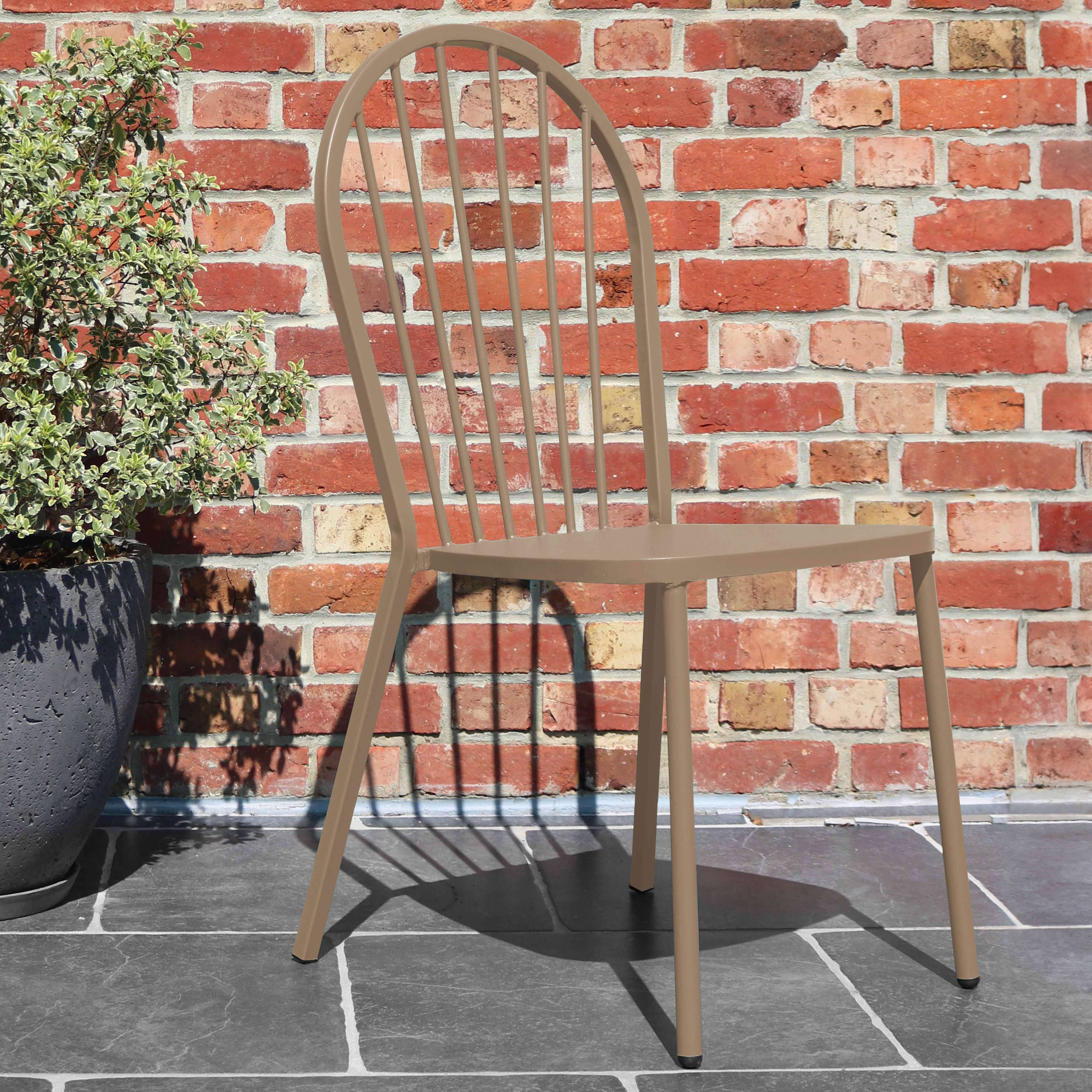 Oviala - Chaise bistrot en métal taupe Honfleur - Oviala - Imagen 2