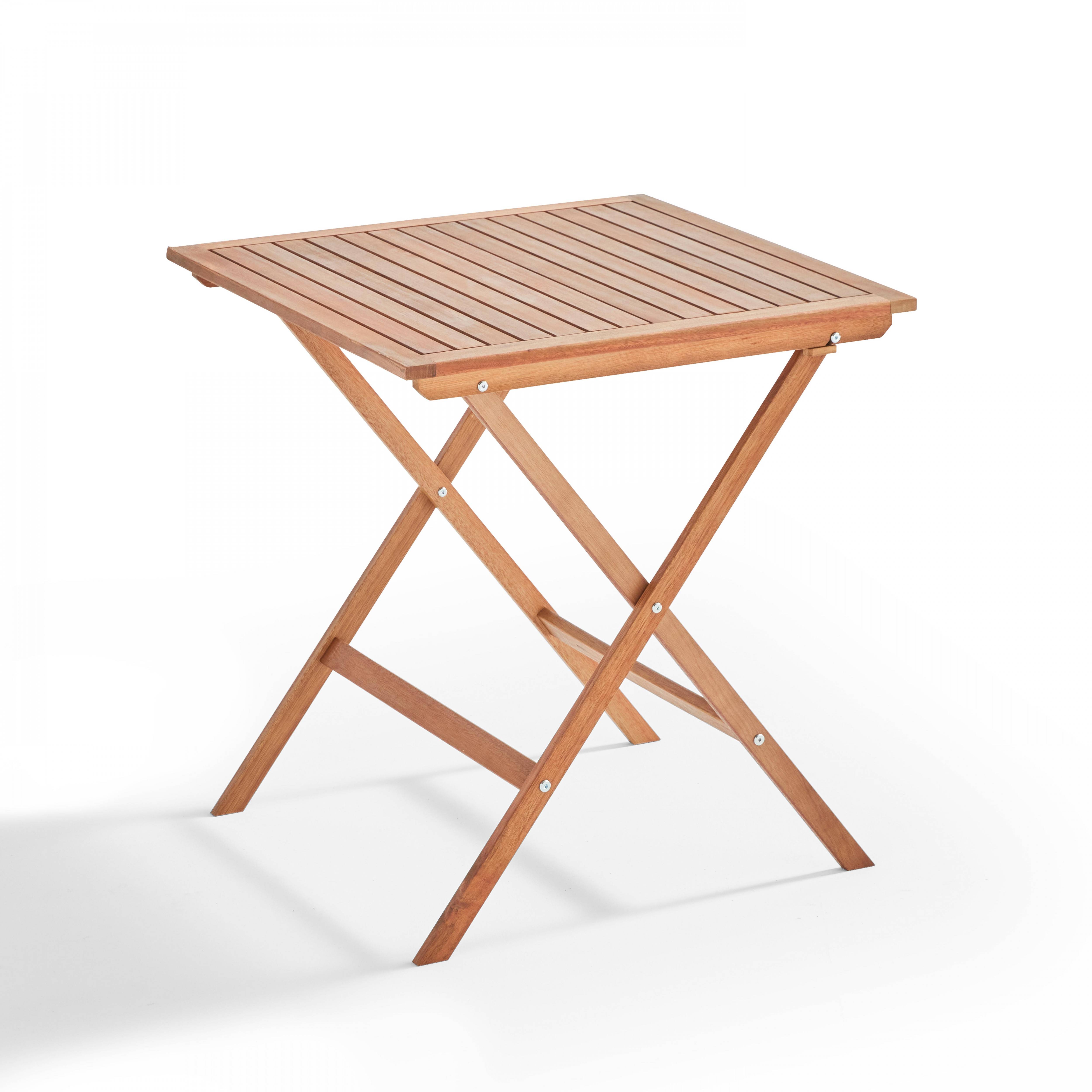 Oviala - Table et 2 chaises pliante en bois d'eucalyptus Sete - Oviala - Imagen 6