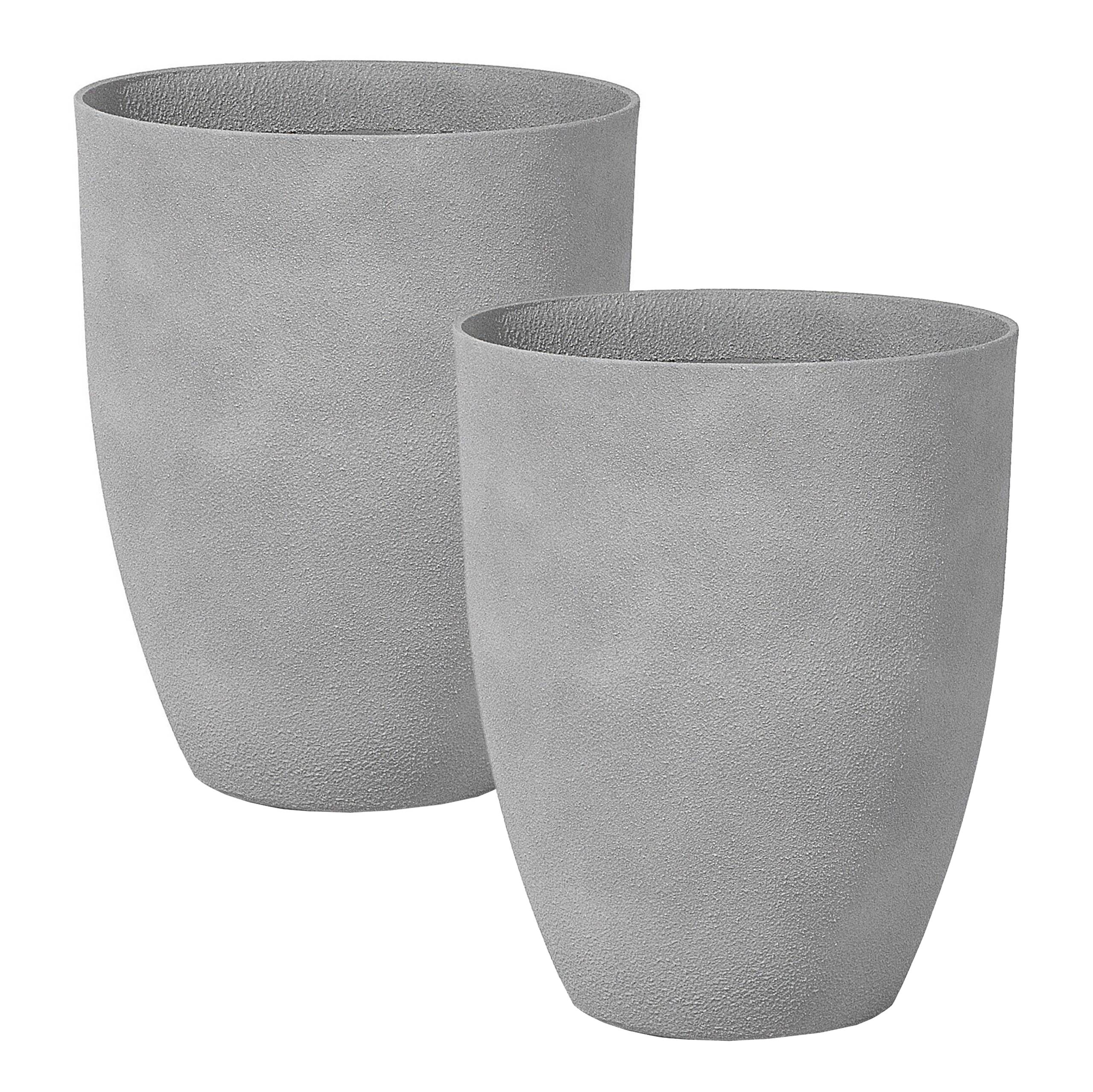 Beliani - Cache-pot d'extérieur Fibre d'argile Gris CROTON - 43x43x52- Beliani - Image 2