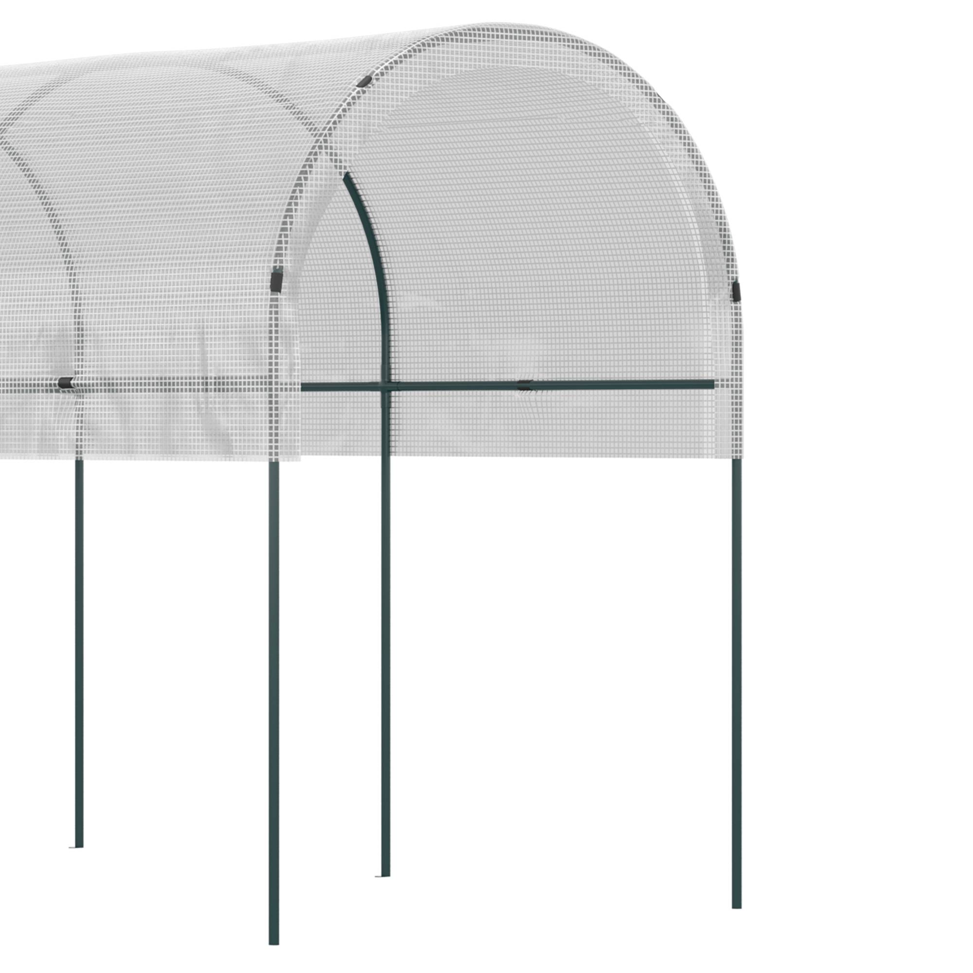 Outsunny - Serre de jardin tomates 400x120x170cm pour légumes plantes fleurs extérieur bâche renforcée châssis acier transparent - Outsunny - Image 9