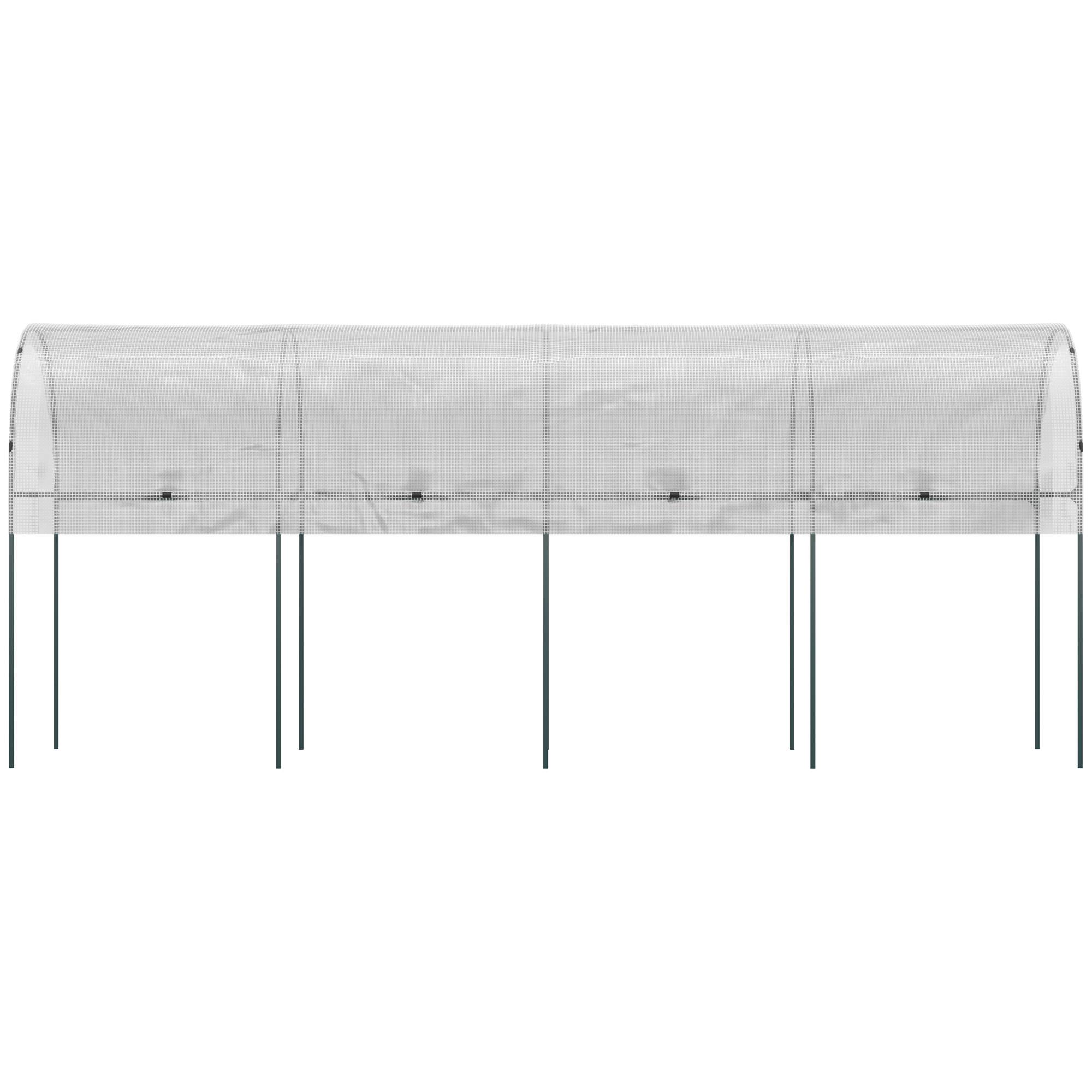 Outsunny - Serre de jardin tomates 400x120x170cm pour légumes plantes fleurs extérieur bâche renforcée châssis acier transparent - Outsunny - Image 7