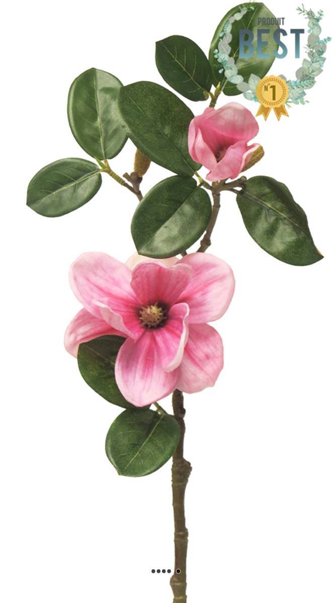 Artificielles - Magnolia du Japon artificiel en tige, H 51 cm Rose soutenu - BEST - couleur: Rose soutenu - Imagen 1