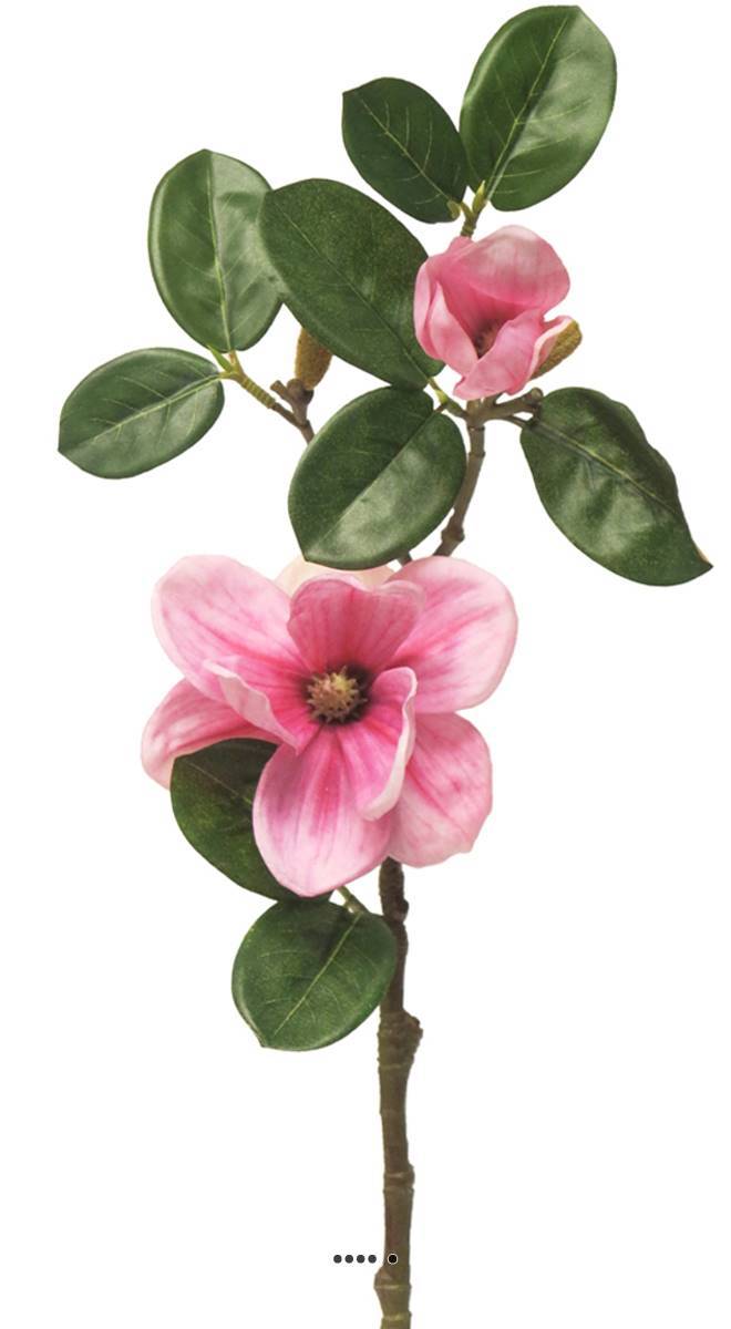 Artificielles - Magnolia du Japon artificiel en tige, H 51 cm Rose soutenu - BEST - couleur: Rose soutenu - Imagen 2