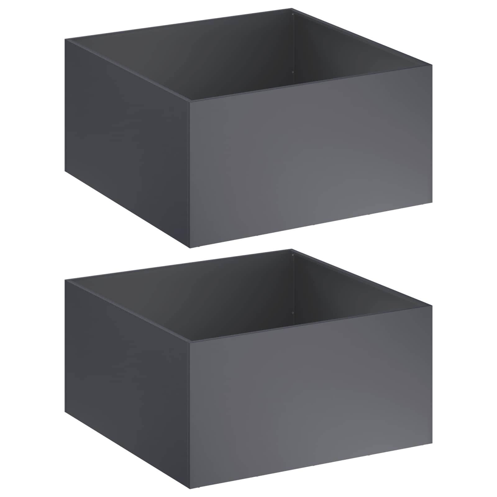 Vidaxl - Cache-pot de jardin 2 pc Anthracite 100 x 100 x 40 cm vidaXL 8005125 - Image 2