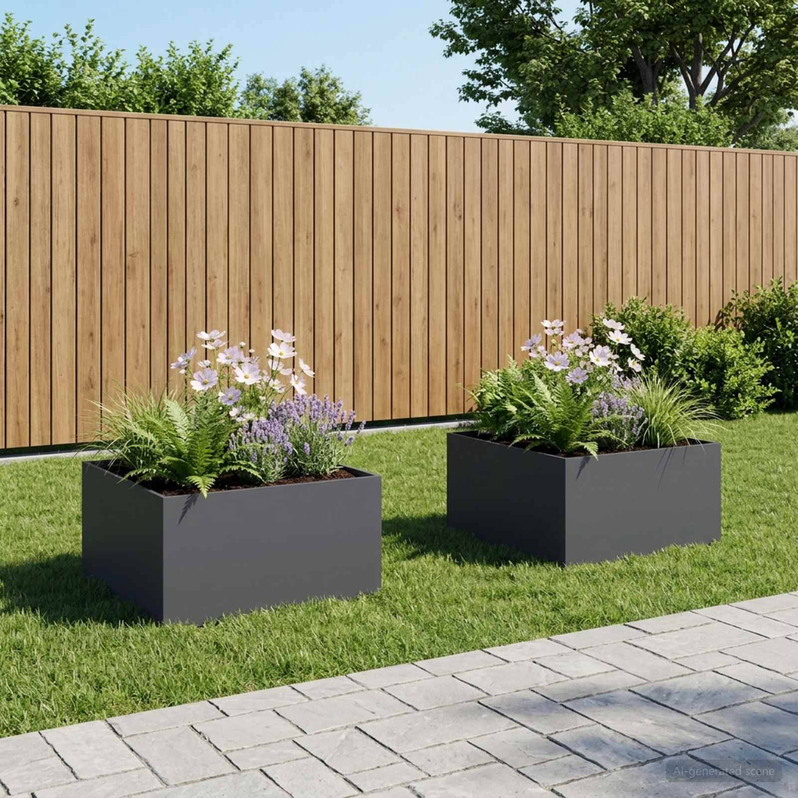 Vidaxl - Cache-pot de jardin 2 pc Anthracite 100 x 100 x 40 cm vidaXL 8005125 - Image 1
