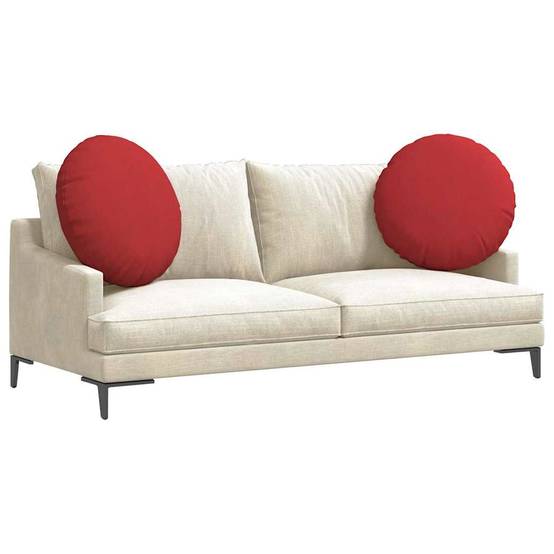 Lot de 2 Coussins de Sol Ronds Tissu Décoratif Déhoussable pour Salon Rouge Ø 60 x 21 cm – ComfortXL Outdoor Living - Image 3
