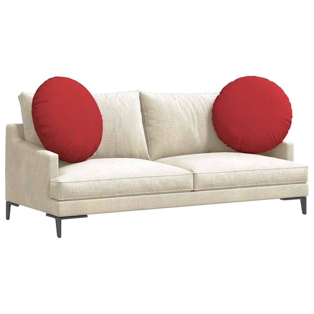 Lot de 2 Coussins de Sol Ronds Tissu Décoratif Déhoussable pour Salon Rouge Ø 60 x 21 cm – ComfortXL Outdoor Living - Image 3