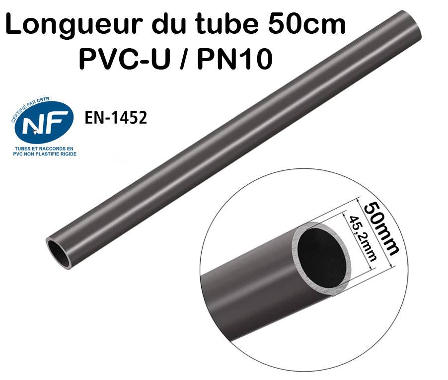 Fitt - Barre Tuyau Rigide Tube PVC Pression PN10 50mm : Longueur 50cm