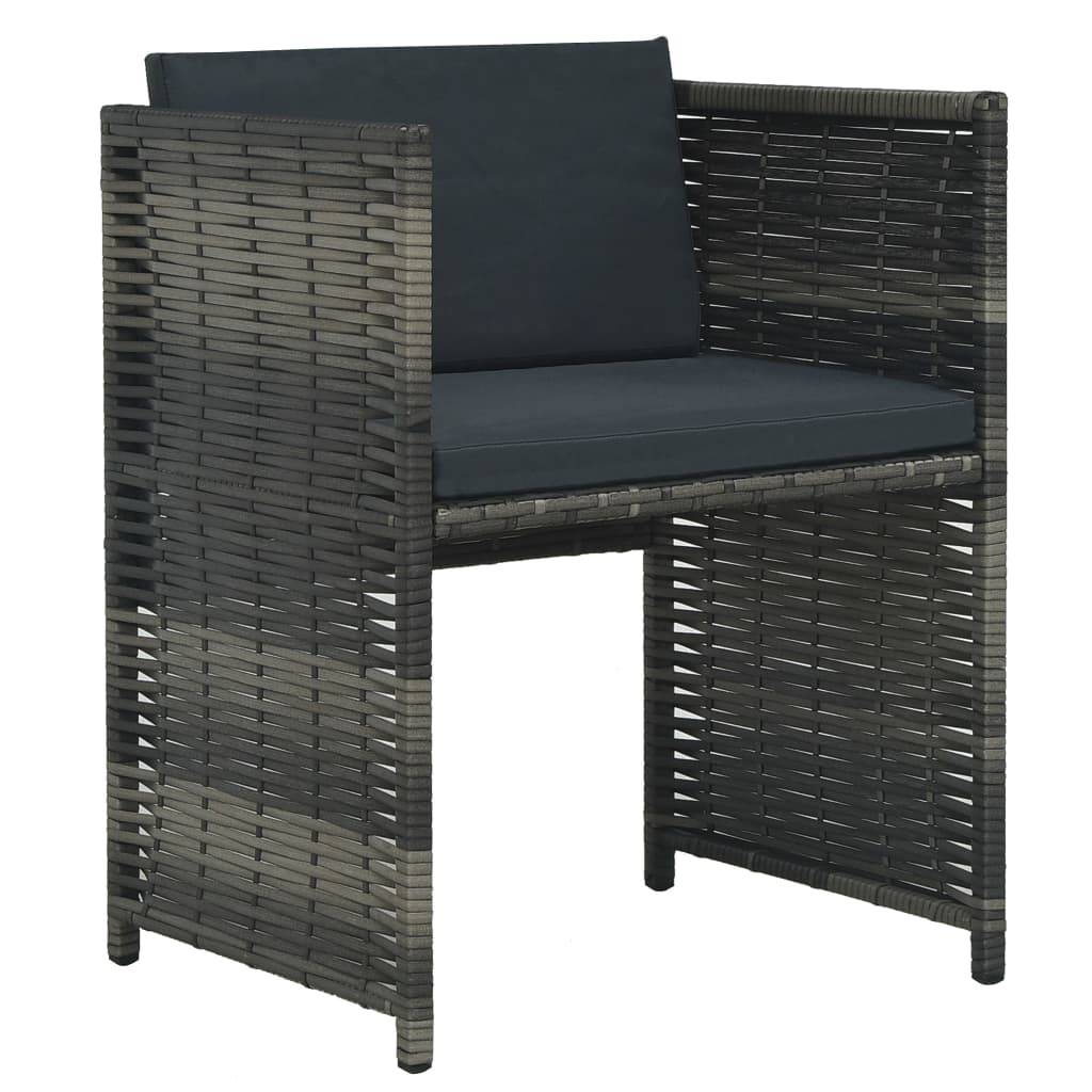 Vidaxl - Ensemble de bistro 3 pcs avec coussins Résine tressée Gris vidaXL 47745 - Imagen 7