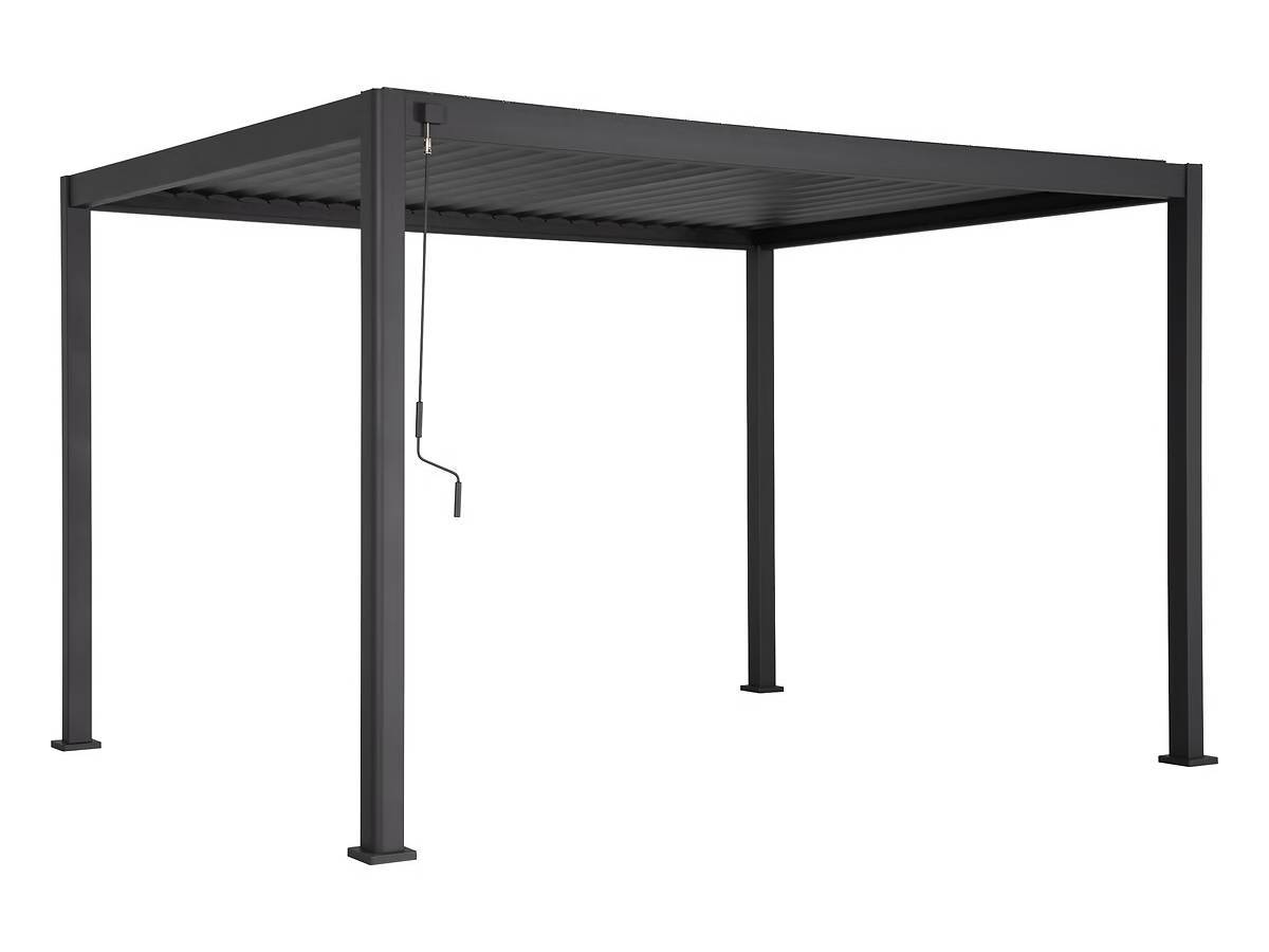 Hesperide - Kit pergola bioclimatique Evora Graphite 4 x 3 m Hespéride + 2 stores 4 m - Image 4
