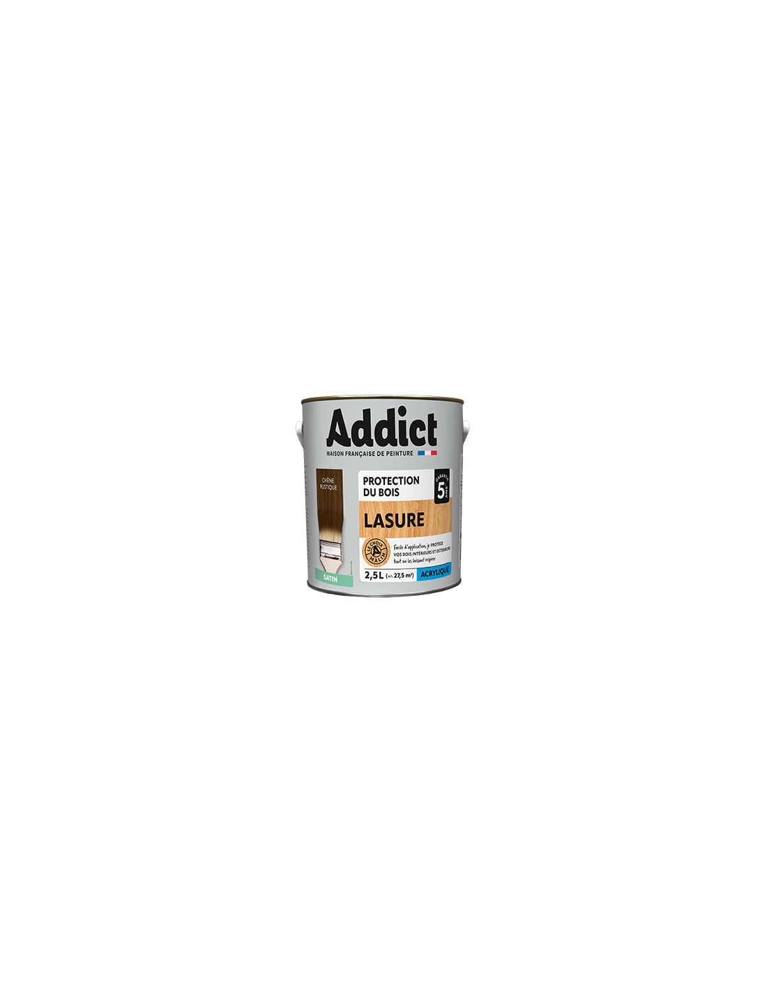 Lasure Acrylique Chêne Rustique 2.5l Protection Bois Longue Durée - Addict - Image 1