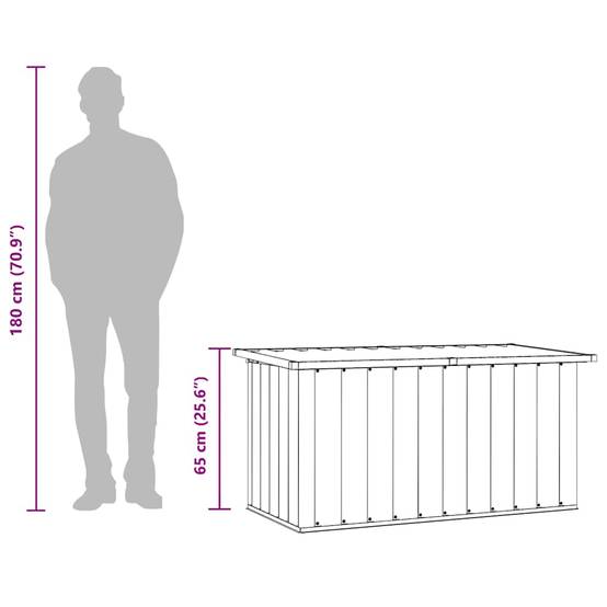 Boîte Rangement Acier Galvanisé pour Coussins et Outils de Jardin Gris 129x67x65 cm – ComfortXL Outdoor Living - Image 6