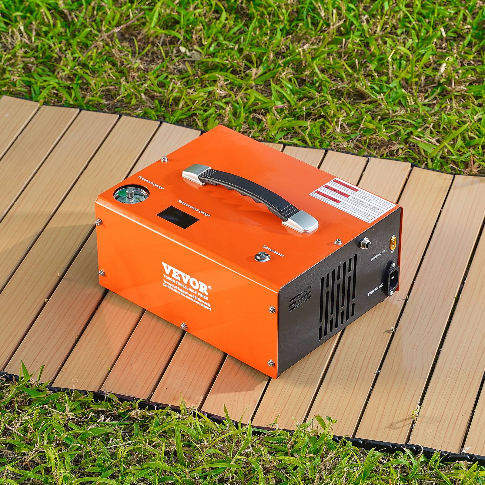 VEVOR Compresseur PCP portable 30 MPa, convertisseur intégré arrêt auto 12V/230V, sans huile. Pour pistolet a air. - Image 8