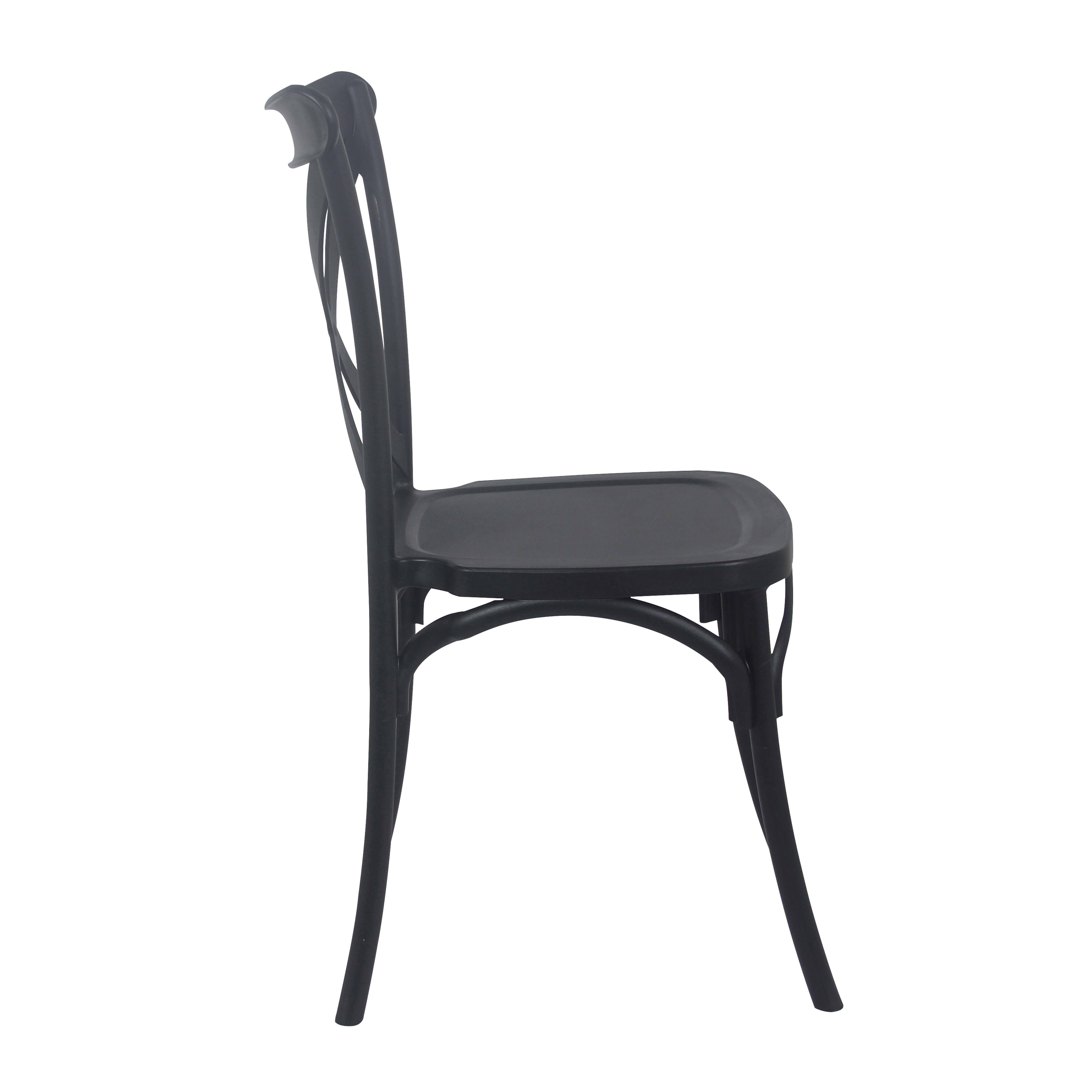 Oviala - Chaise de terrasse empilable en plastique noire Dublin - Oviala - Imagen 3
