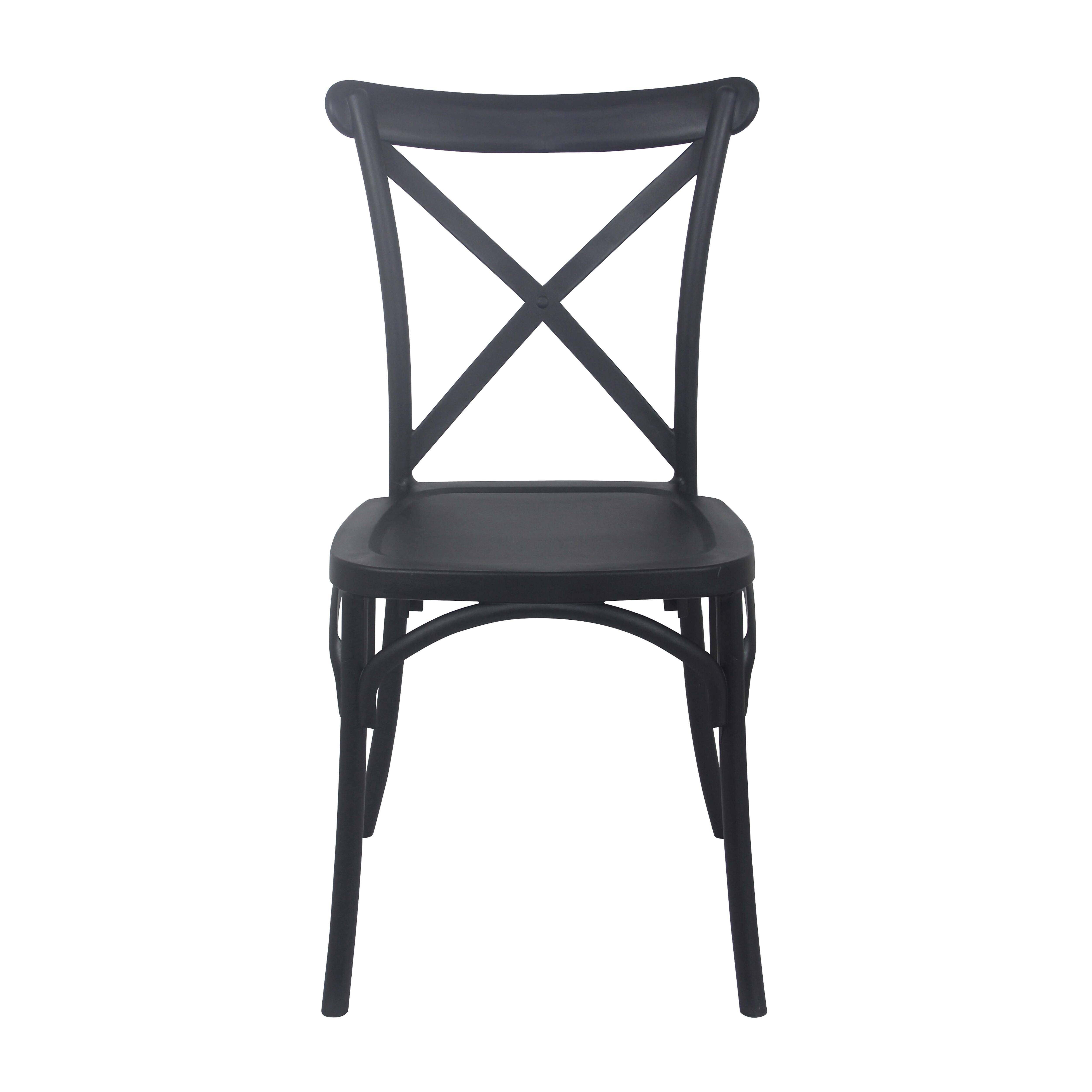 Oviala - Chaise de terrasse empilable en plastique noire Dublin - Oviala - Imagen 2