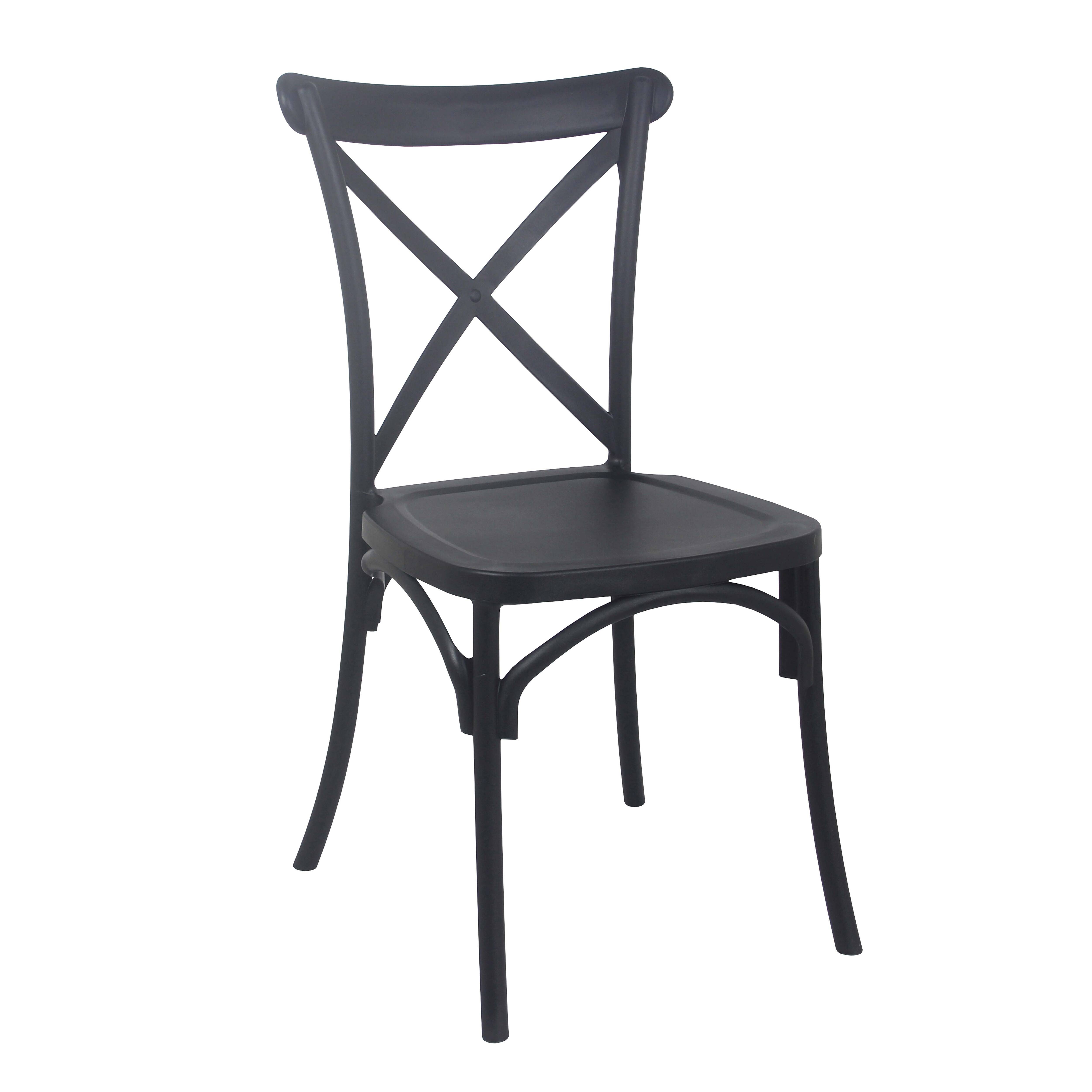 Oviala - Chaise de terrasse empilable en plastique noire Dublin - Oviala - Imagen 1