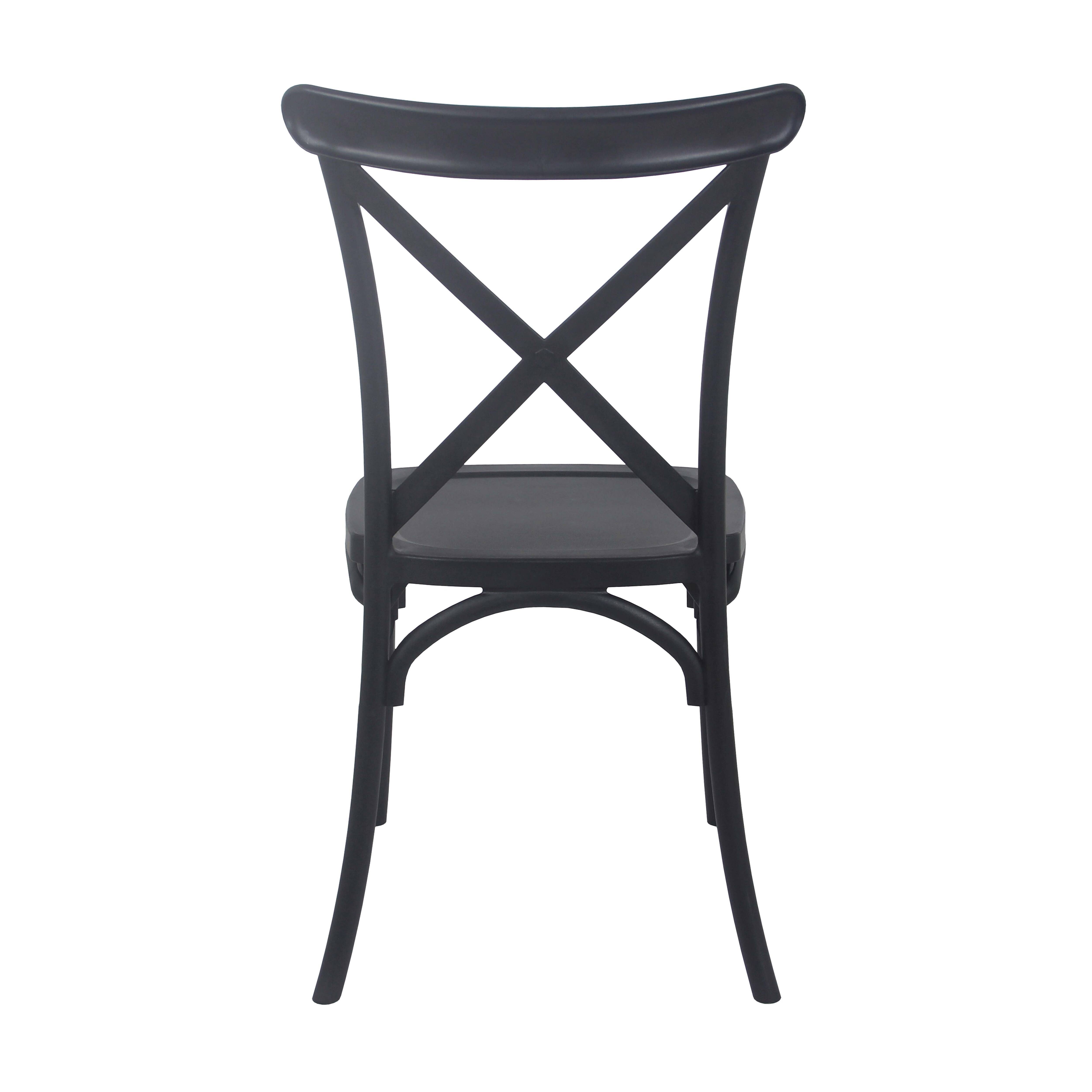 Oviala - Chaise de terrasse empilable en plastique noire Dublin - Oviala - Imagen 5