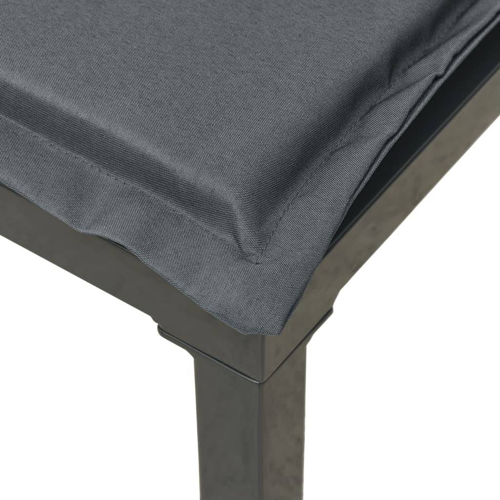 Repose-pied de jardin | Tabouret de jardin | Pouf avec coussin noir et gris résine tressée Maison Chic - Image 5