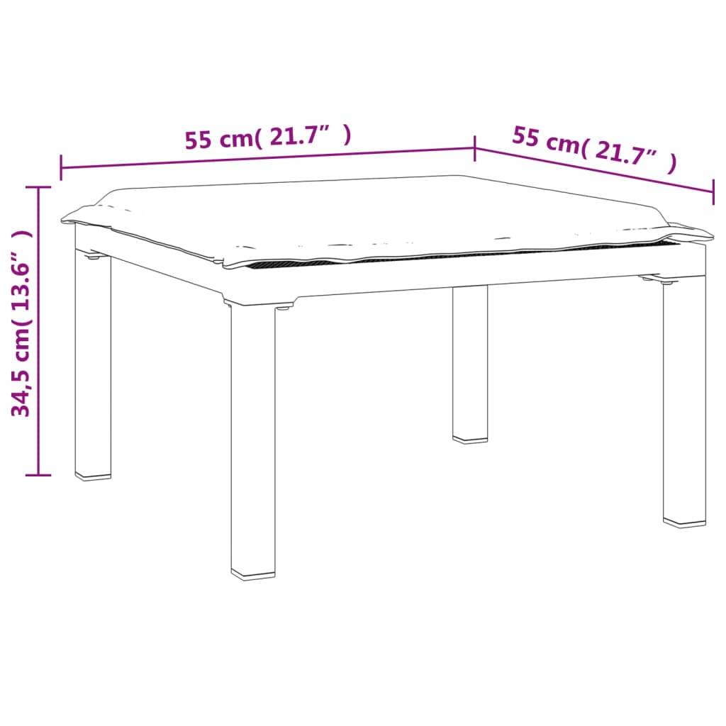 Repose-pied de jardin | Tabouret de jardin | Pouf avec coussin noir et gris résine tressée Maison Chic - Image 7